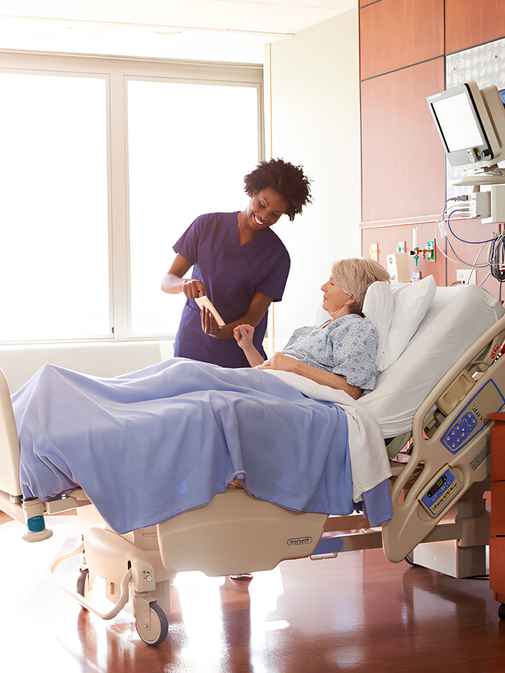 Martin County Hospital District staff member helping a patient understand hospital information