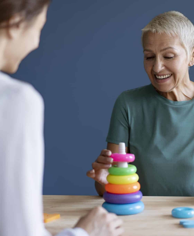 Patient participating in an occupational therapy session