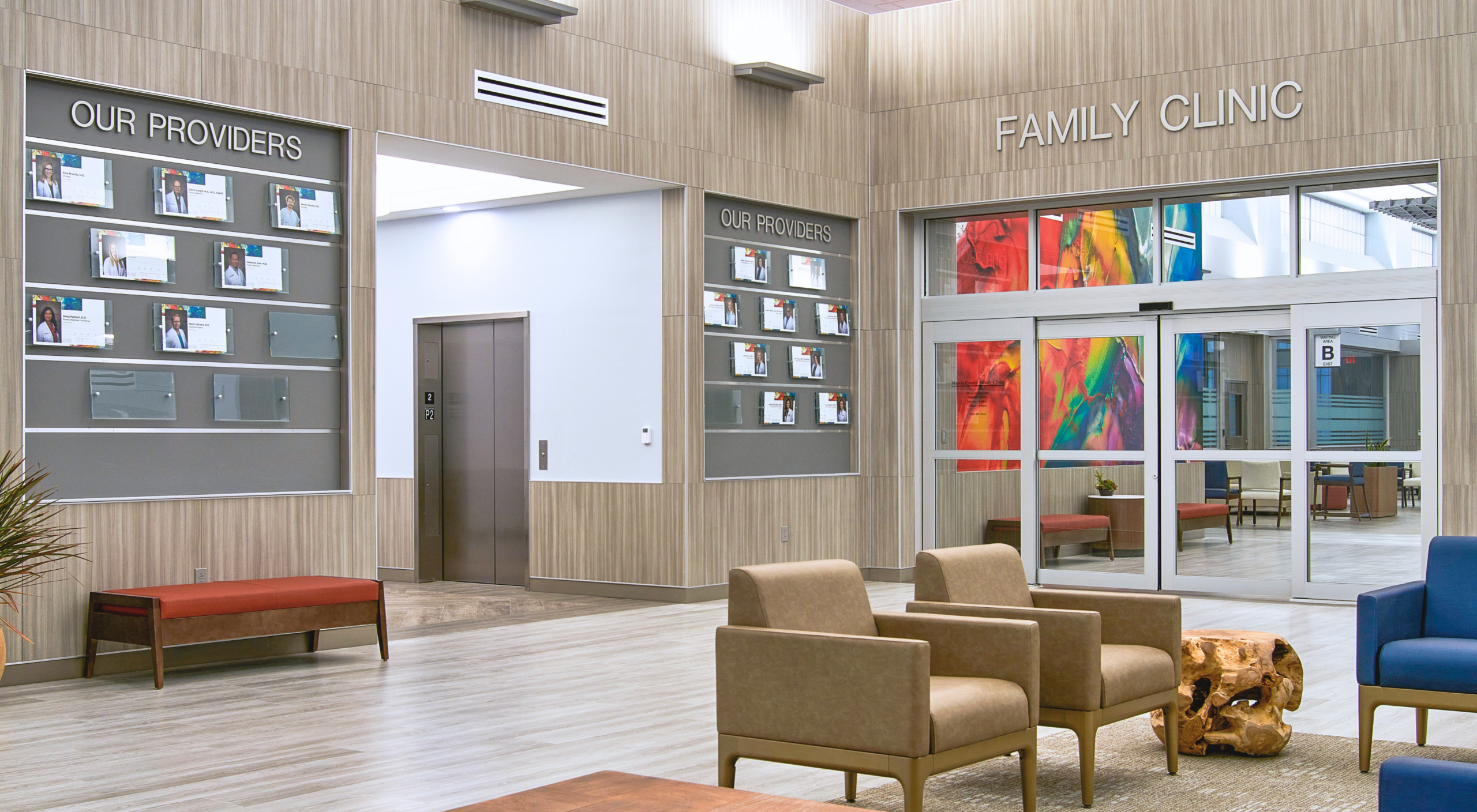 Primary care provider meeting with a patient at Martin County Family Clinic