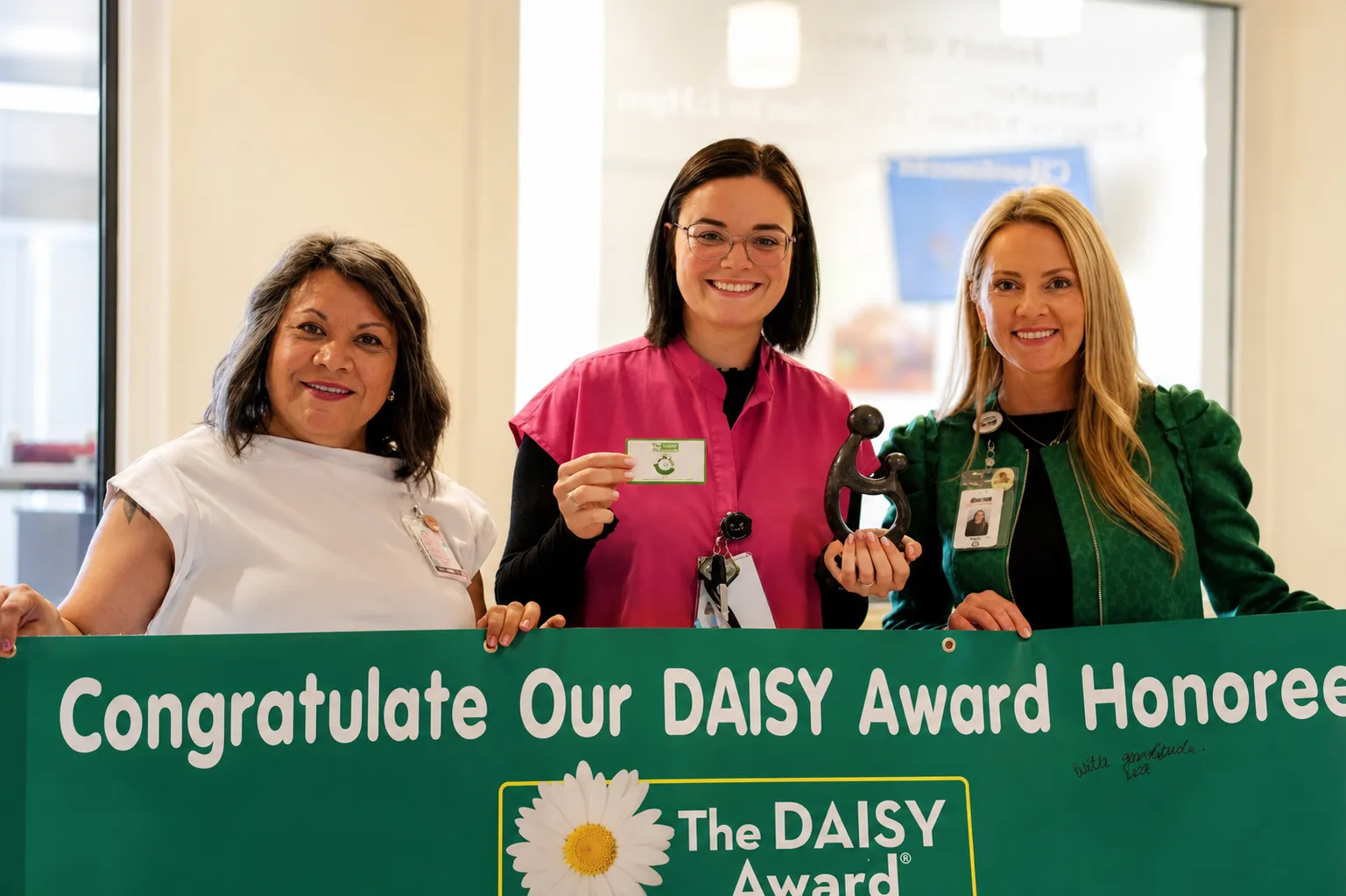 DAISY honoree Keelee Stanislaus with Martin County Hospital District team members