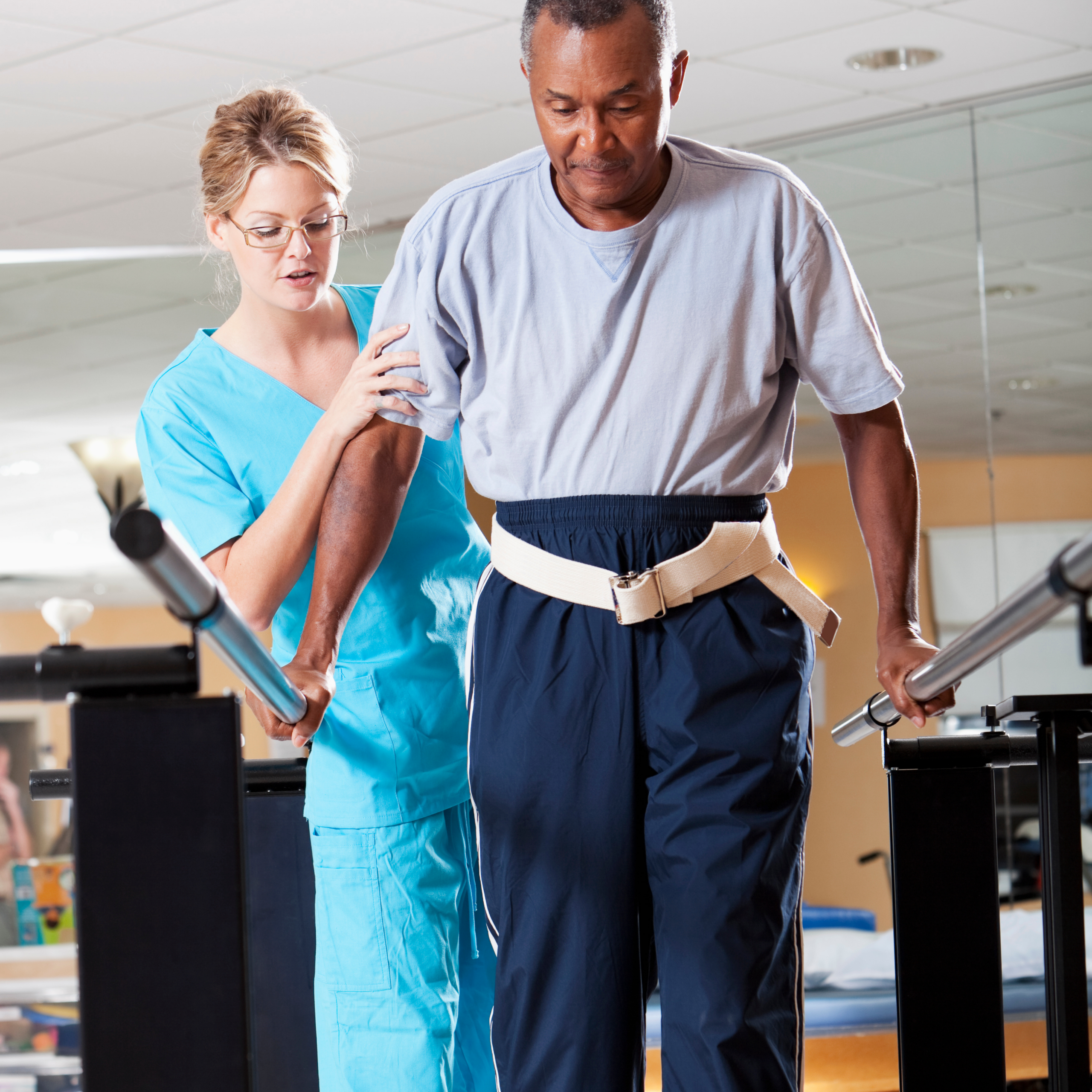 Patient participating in rehabilitation therapy